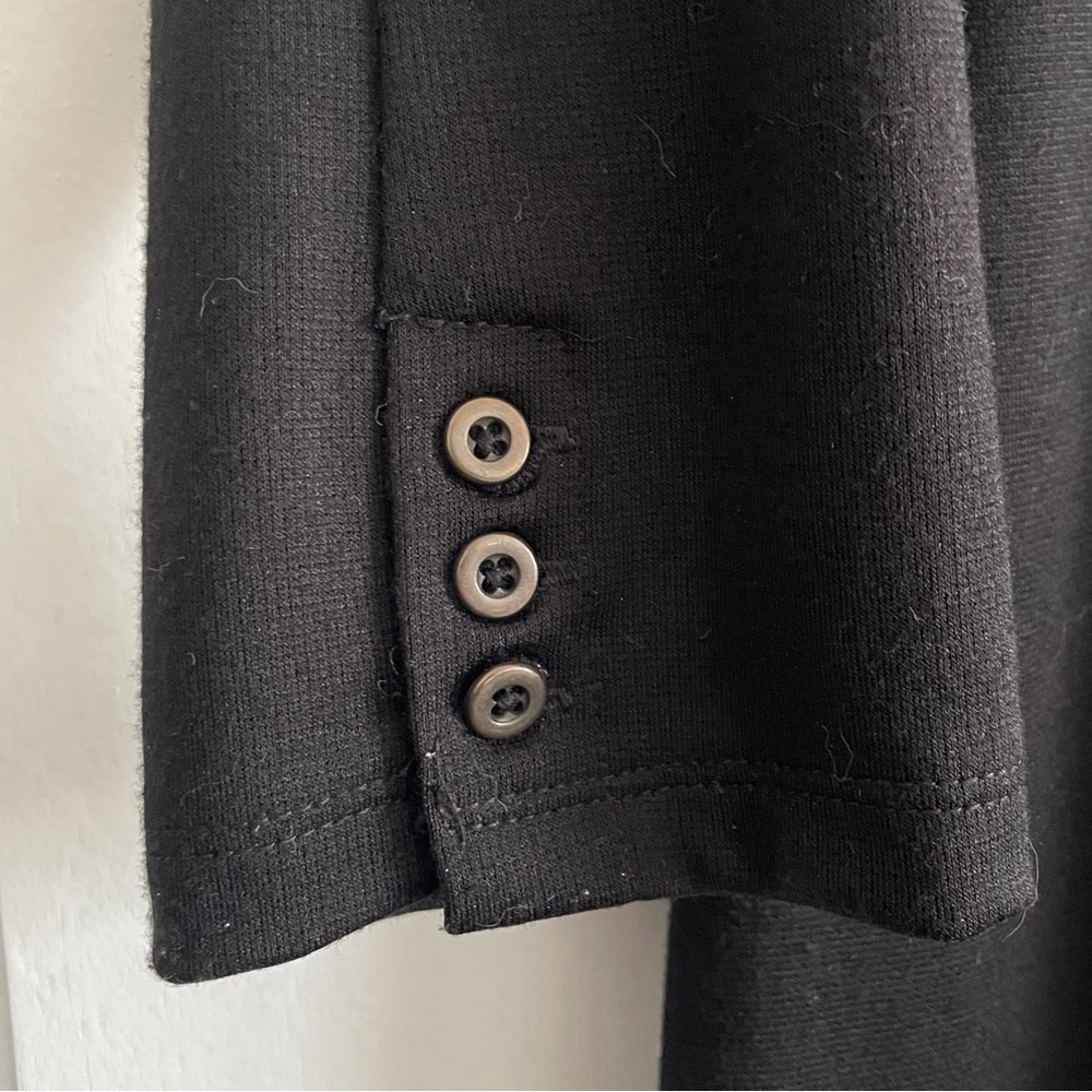 $15 SALE Old Navy Black Sheath Dress Round Scoop Neck 3/4 Sleeve Classic - Picture 3 of 6